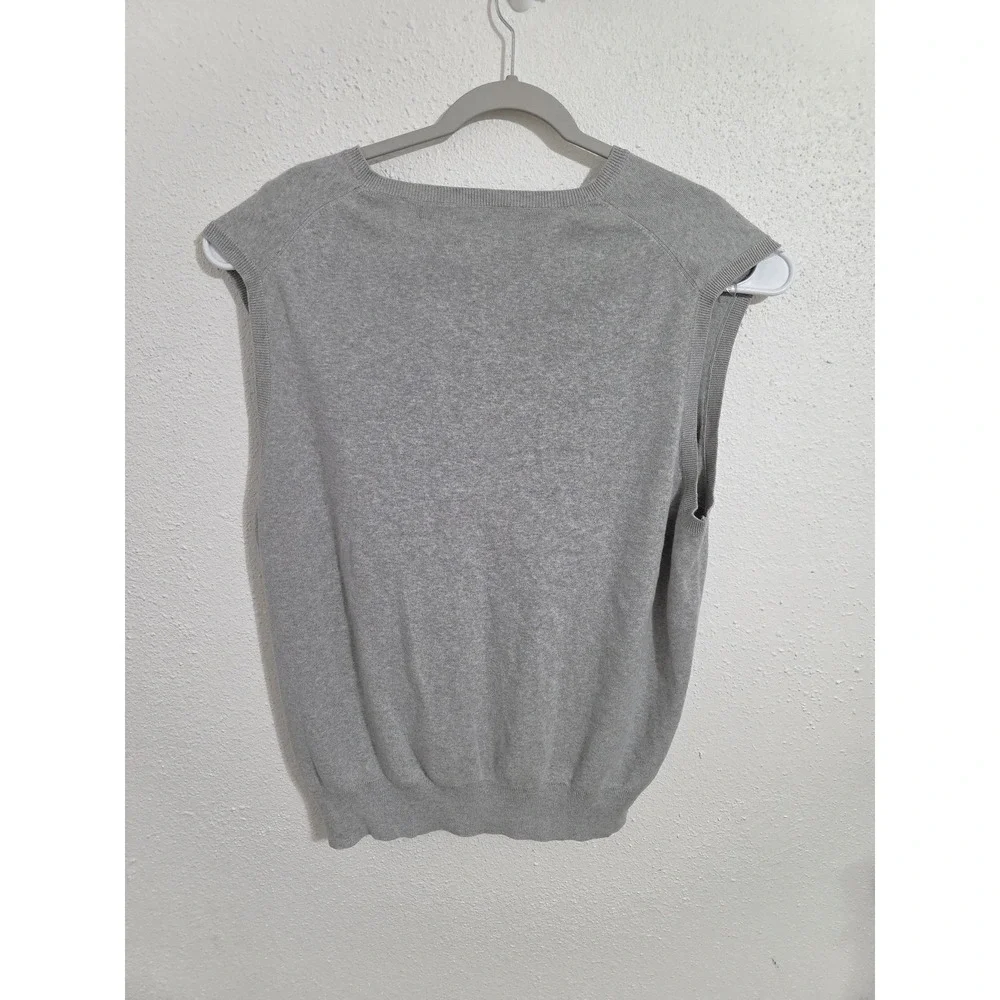 Polo Ralph Lauren Sweater Vest Mens 2XL Gray Pima‎ Cotton V Neck Knit Logo